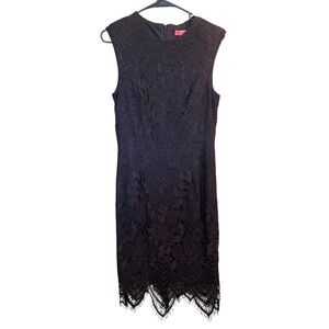 Betsey Johnson Lace Dress Cocktail Party Sleeveless Lined Navy Size 8‎